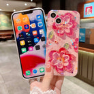 Oil Painting Pink Flower iPhone Case - {{ shop_name}} varyfun