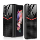 Ultra-thin Plain Leather Luxury Business Tempered Glass Case for Samsung Galaxy Z Fold 3 5G - {{ shop_name}} varyfun