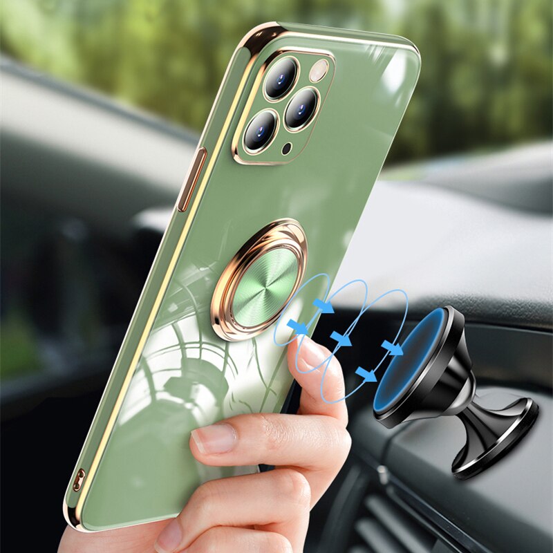 Luxury Plating Silicone Case For Huawei P30 Pro P20 Mate 20 P30Pro Honor 20 30 Pro Phone Stand Ring Holder Full Cover - {{ shop_name}} varyfun