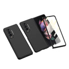 Luxury Leather Carbon Fiber Plating Case For Samsung Galaxy Z Fold3 Fold2 With Tempered Glass Screen - {{ shop_name}} varyfun