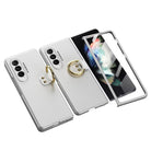 Luxury Leather Carbon Fiber Plating Case For Samsung Galaxy Z Fold3 Fold2 With Tempered Glass Screen - {{ shop_name}} varyfun