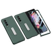 Load image into Gallery viewer, Luxury Leather Carbon Fiber Plating Case For Samsung Galaxy Z Fold3 Fold2 With Tempered Glass Screen - {{ shop_name}} varyfun
