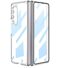 Load image into Gallery viewer, Luxury Leather Carbon Fiber Plating Case For Samsung Galaxy Z Fold3 Fold2 With Tempered Glass Screen - {{ shop_name}} varyfun
