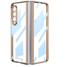 Luxury Leather Carbon Fiber Plating Case For Samsung Galaxy Z Fold3 Fold2 With Tempered Glass Screen - {{ shop_name}} varyfun