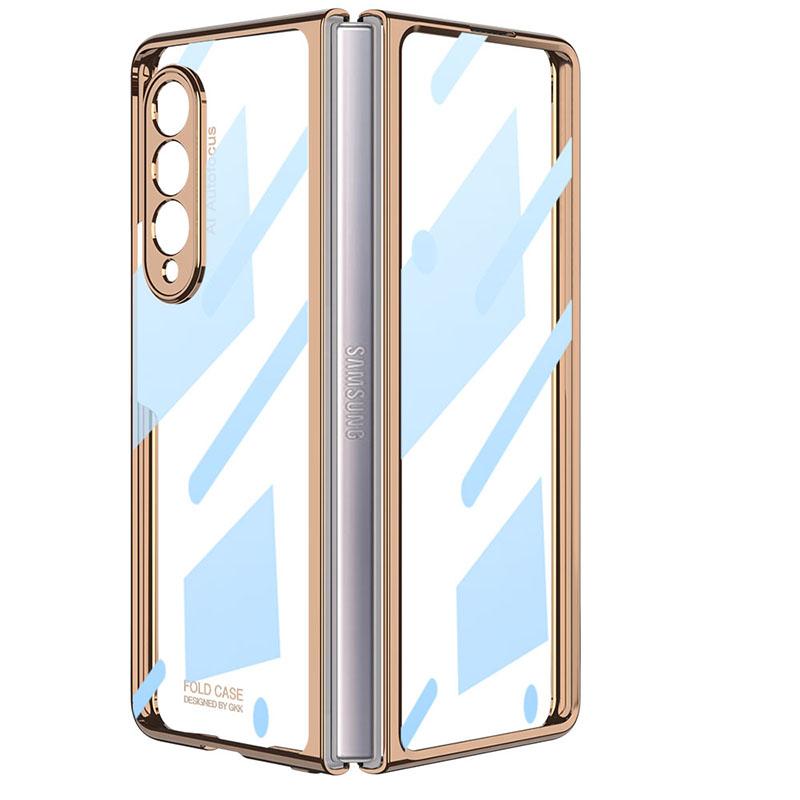 Luxury Leather Carbon Fiber Plating Case For Samsung Galaxy Z Fold3 Fold2 With Tempered Glass Screen - {{ shop_name}} varyfun