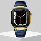 Luxury Metal Case Leather Strap For Apple Watch Series 44/45 mm - mycasety2023 Mycasety