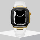 Luxury Metal Case Leather Strap For Apple Watch Series 44/45 mm - mycasety2023 Mycasety