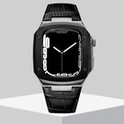 Luxury Metal Case Leather Strap For Apple Watch Series 44/45 mm - mycasety2023 Mycasety