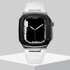 Luxury Metal Case Leather Strap For Apple Watch Series 44/45 mm - mycasety2023 Mycasety