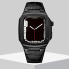 Luxury Metal Case Leather Strap For Apple Watch Series 44/45 mm - mycasety2023 Mycasety