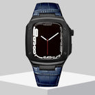 Luxury Metal Case Leather Strap For Apple Watch Series 44/45 mm - mycasety2023 Mycasety