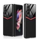 Ultra-thin Plain Leather Luxury Business Tempered Glass Case for Samsung Galaxy Z Fold 3 5G - {{ shop_name}} varyfun