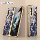 Luxury Marble Glass Case For Samsung Galaxy Z Fold 3 5G - {{ shop_name}} varyfun
