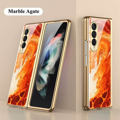 Marble Glass Case For Samsung Galaxy Z Fold 3 5G - {{ shop_name}} varyfun