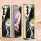 Natural Marble Glass Case For Samsung Galaxy Z Fold 3 5G - {{ shop_name}} varyfun