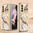 Natural Marble Glass Case For Samsung Galaxy Z Fold 3 5G - {{ shop_name}} varyfun