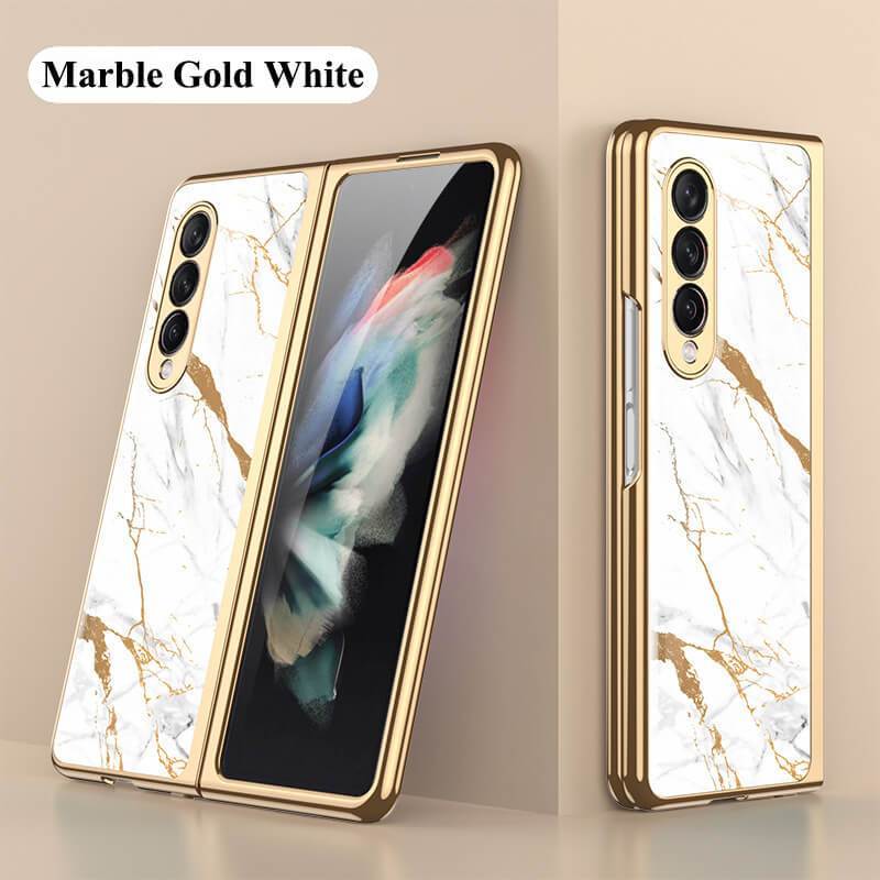 Marble Glass Case For Samsung Galaxy Z Fold 3 5G - {{ shop_name}} varyfun