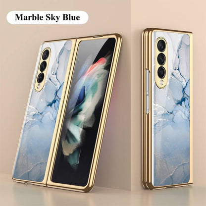 Marble Glass Case For Samsung Galaxy Z Fold 3 5G - {{ shop_name}} varyfun