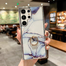 Electroplating Marble Pattern Phone Case With Ring Bracket For Samsung - mycasety2023 Mycasety