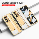 Luxury Crystal Cover Magnetic Bracket Protective Phone Case For Samsung Galaxy Z Fold 3/4/5 With Back Screen Glass - mycasety2023 Mycasety