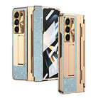 Luxury Crystal Cover Magnetic Bracket Protective Phone Case For Samsung Galaxy Z Fold 3/4/5 With Back Screen Glass - mycasety2023 Mycasety