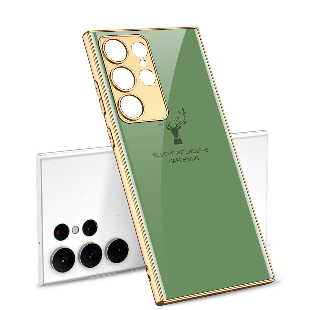 Deer Totem Electroplated Stained Glass Phone Case For Samsung - mycasety2023 Mycasety