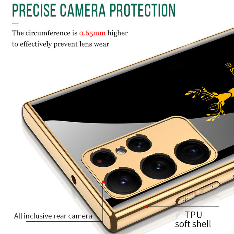 Deer Totem Electroplated Stained Glass Phone Case For Samsung - mycasety2023 Mycasety