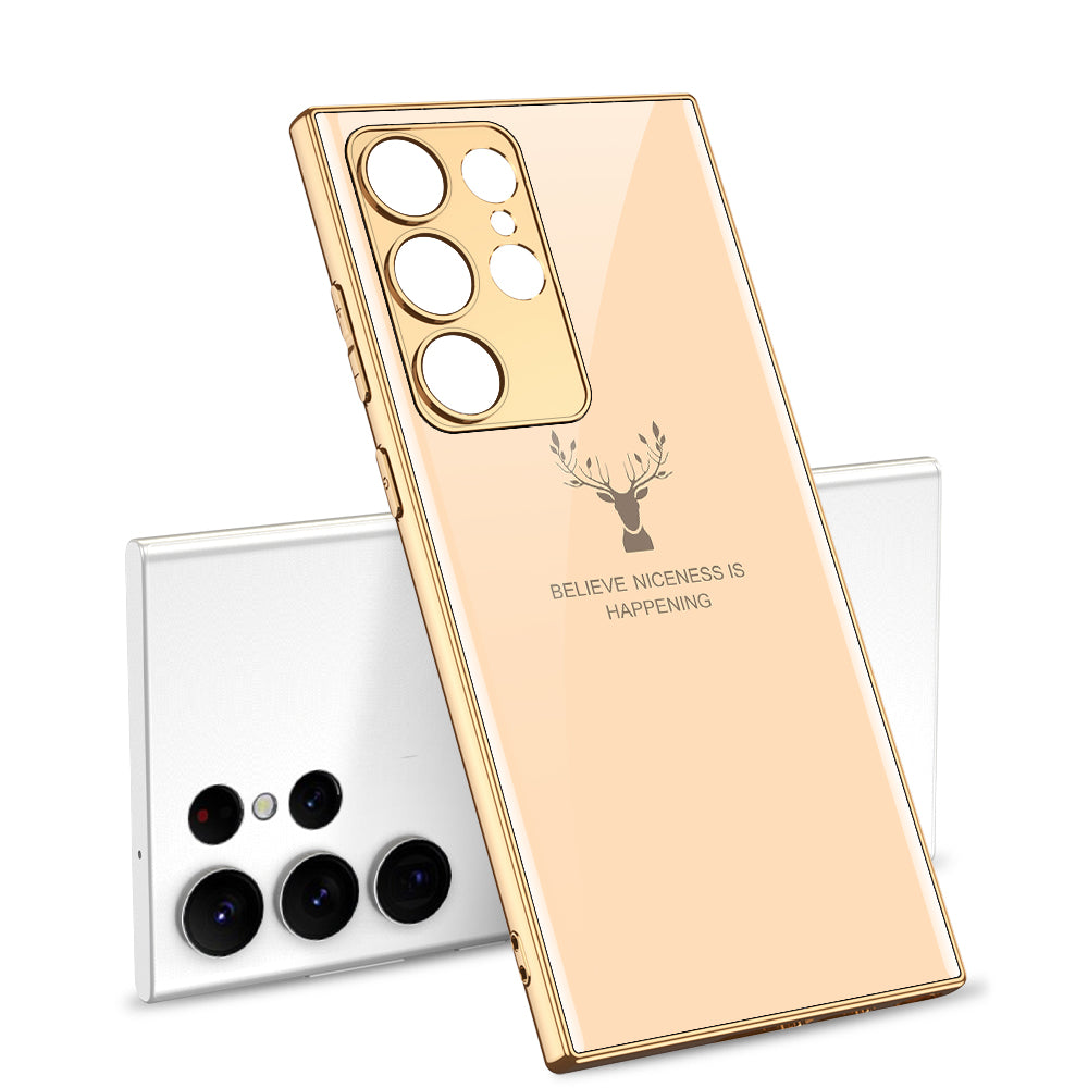 Deer Totem Electroplated Stained Glass Phone Case For Samsung - mycasety2023 Mycasety