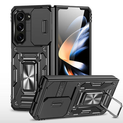 Samsung Galaxy Z Fold5 Case Armor Heavy Duty Shell Magnetic Car Holder and Lens Slide(Pre-sell) - mycasety2023 Mycasety