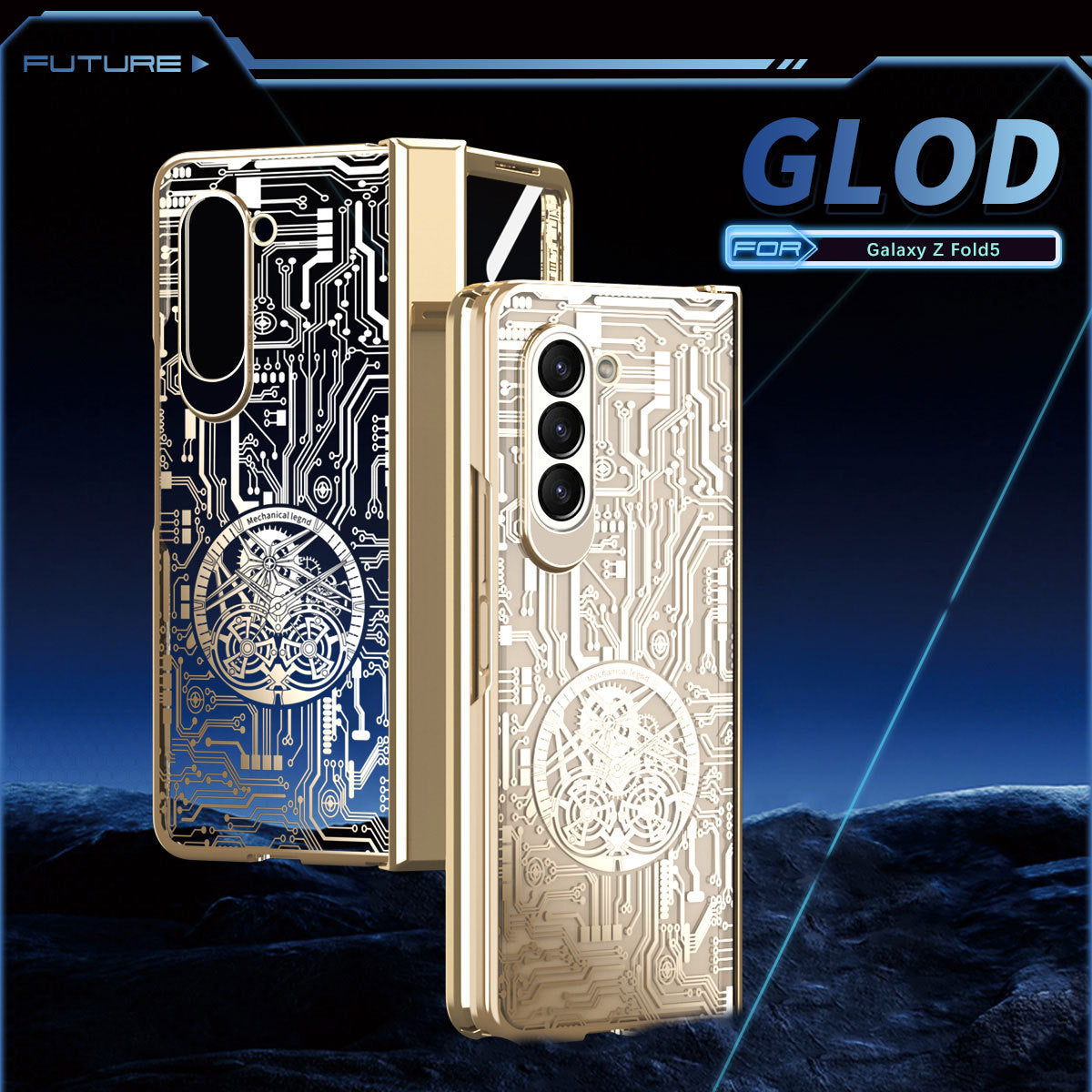 Mechanical Legend Electroplated Case For Samsung Galaxy Z Fold5/4/3 5G - mycasety2023 Mycasety