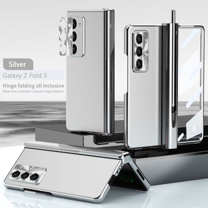 Electroplated Folding Case For Galaxy Z Fold5 Fold4 Fold3 With Double Hinge Protector and Free Stylus - mycasety2023 Mycasety