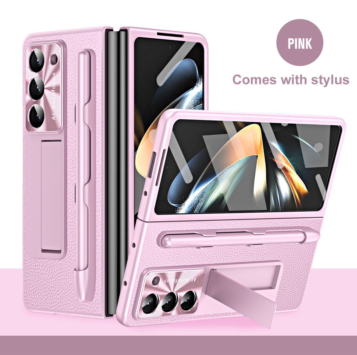 Non-slip Galaxy Z Fold5 Case with Front Screen Protector & Kick-Stand & Pen Slot and Stylus - {{ shop_name}} varyfun