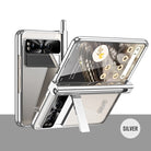 Electroplated Transparent Google Pixel Fold Case with Dual Hinge Protector & Screen Protector & Hidden Kickstand Pen Slot & Free Stylus - {{ shop_name}} varyfun
