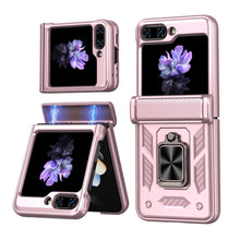 Load image into Gallery viewer, Magnetic Samsung Z Flip 5 Case with Spring Hinge Cover Z Flip 5 Metal Ring Stand Phone Case - mycasety2023 Mycasety
