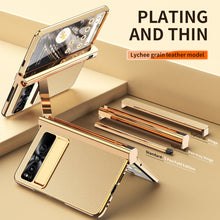 Load image into Gallery viewer, Ultra-Thin Leather Google Pixel Fold shell anti-fall all-inclusive Case double pen slot hinge With Stylus - mycasety2023 Mycasety
