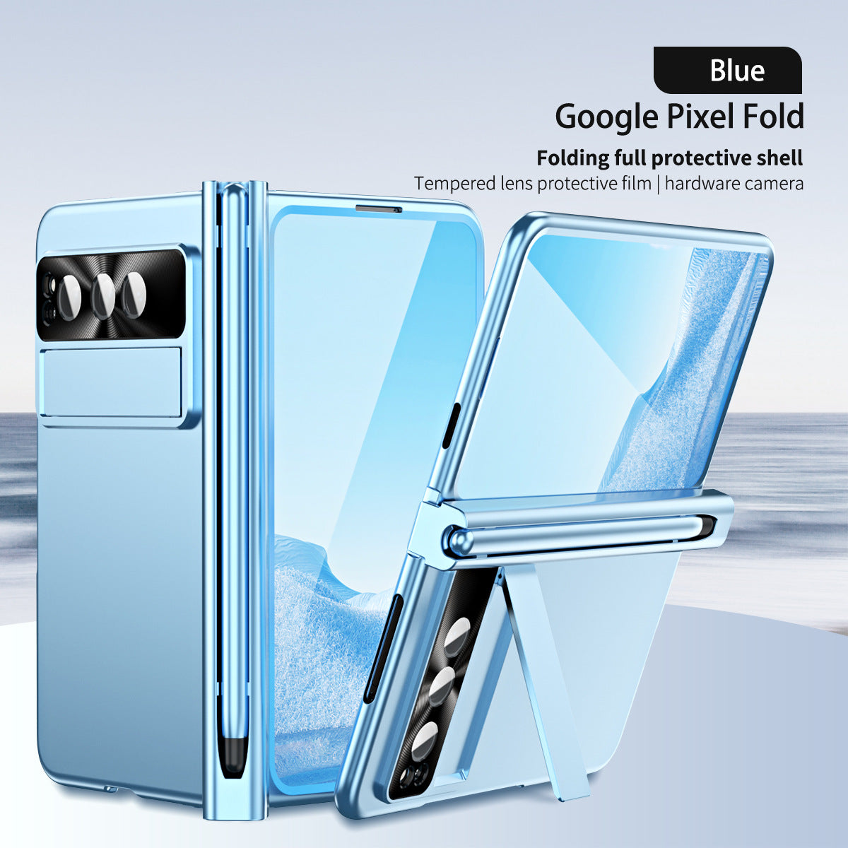 Slim Anodized Google Pixel Fold Case with Hinge Protective Screen Protector Pen Slot and Stylus - {{ shop_name}} varyfun