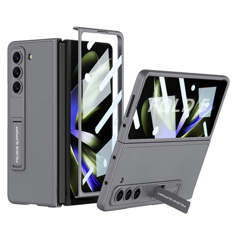 Leather Samsung Galaxy Z Fold5 Case With Film Kickstand - mycasety2023 Mycasety