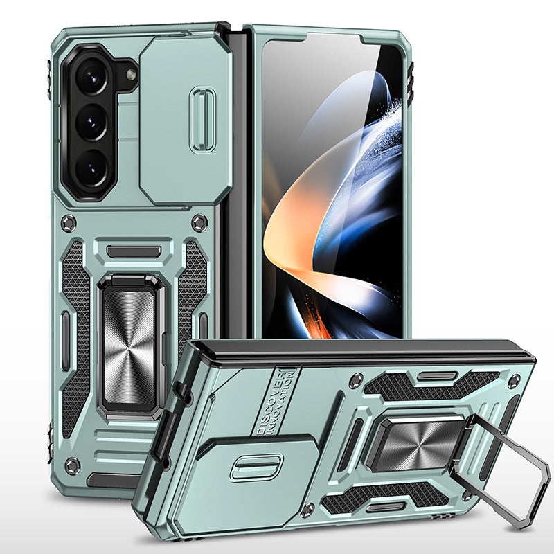 Samsung Galaxy Z Fold5 Case Armor Heavy Duty Shell Magnetic Car Holder and Lens Slide(Pre-sell) - mycasety2023 Mycasety