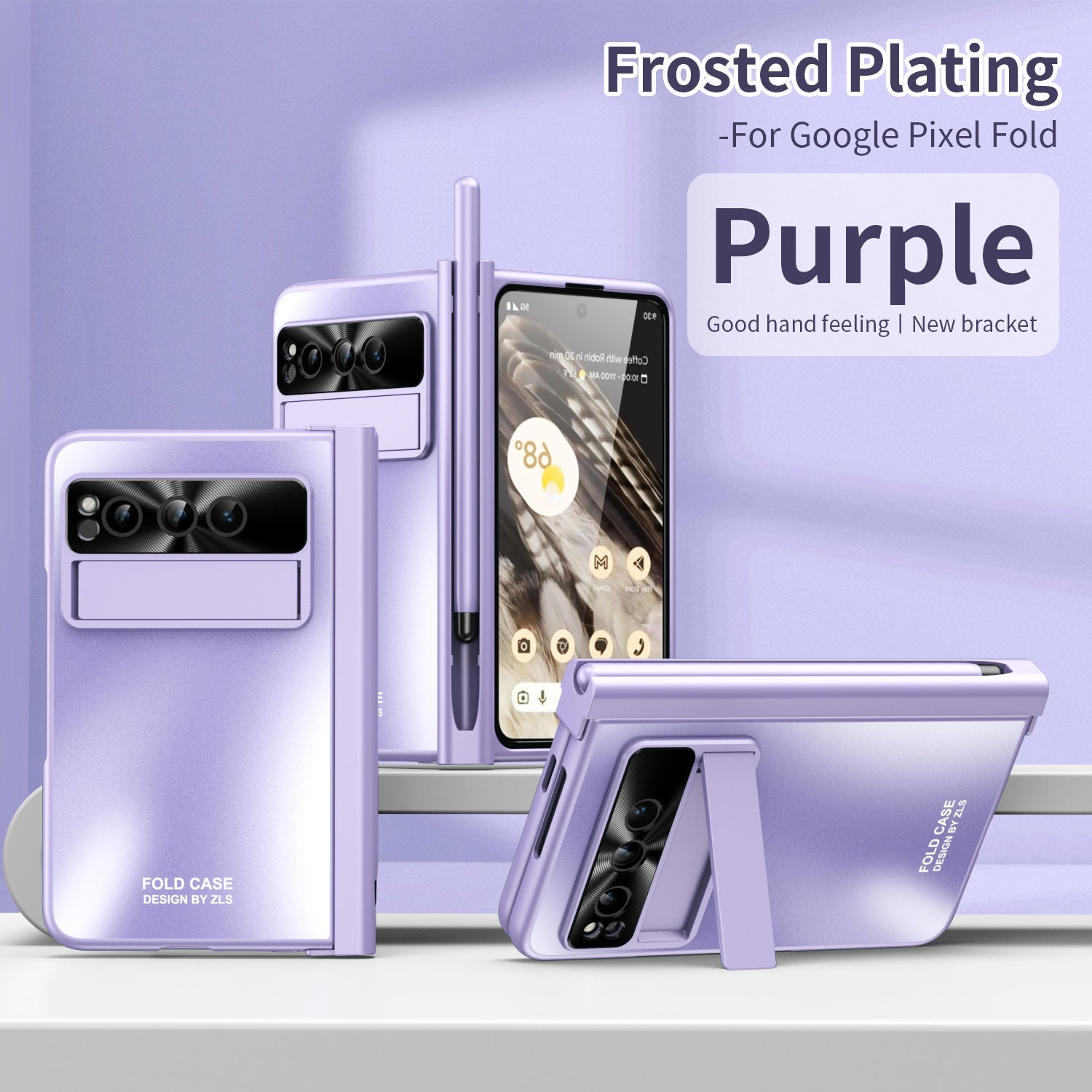 Slim Google Pixel Fold Case with Hinge Protective Screen Protector Pen Slot and Stylus - {{ shop_name}} varyfun