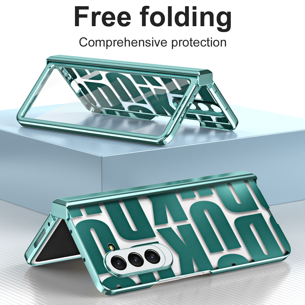 Trend Design Galaxy Z Fold5 Fold4 Fold3 Phantom Plating Case with Hinge Protector - mycasety2023 Mycasety