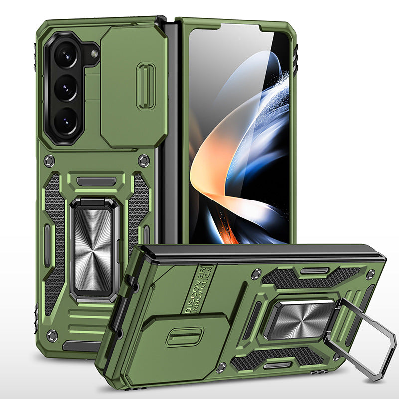 Samsung Galaxy Z Fold5 Case Armor Heavy Duty Shell Magnetic Car Holder and Lens Slide(Pre-sell) - mycasety2023 Mycasety