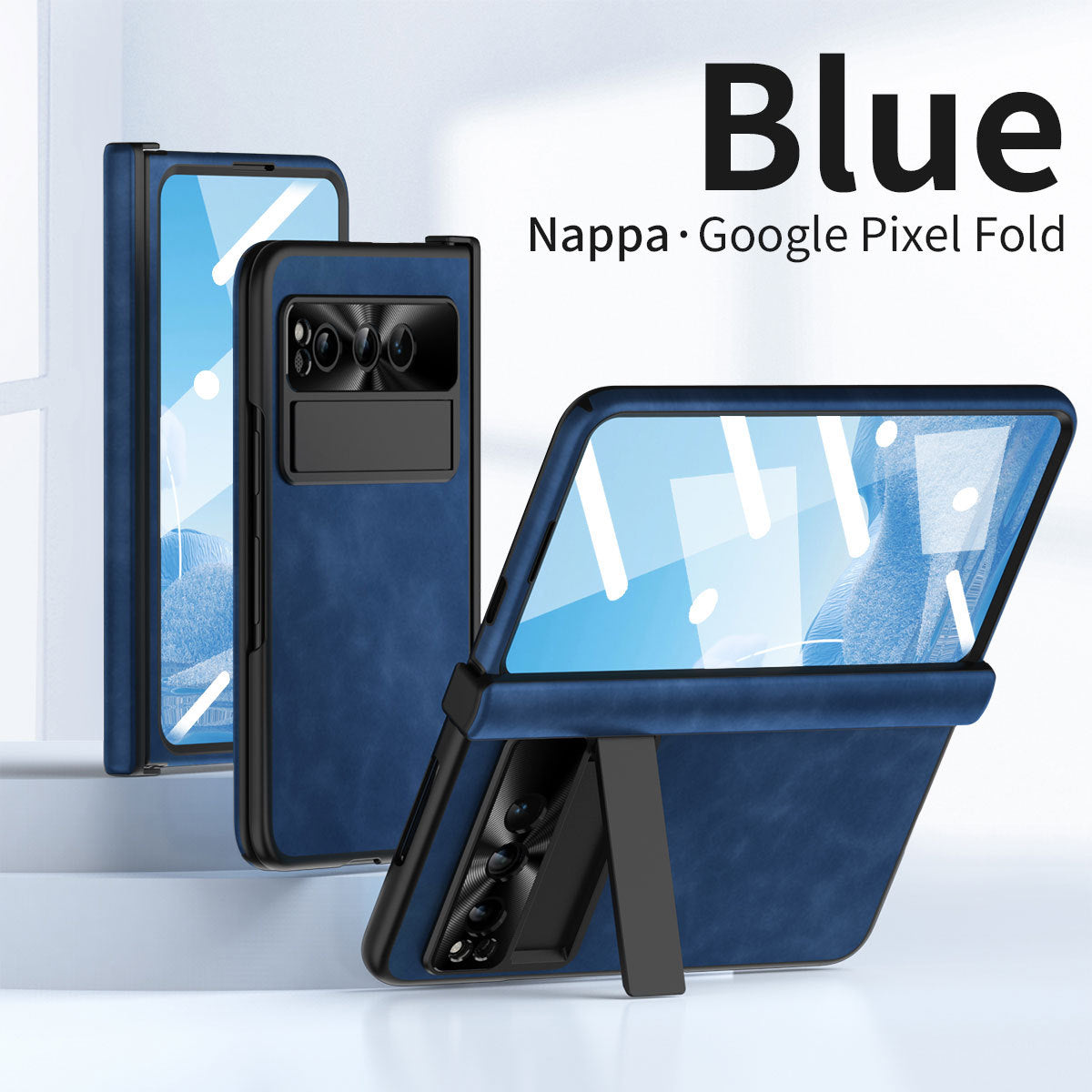 Plain leather Google Pixel Fold Case folding anti-fall hinge all-inclusive protective case - {{ shop_name}} varyfun