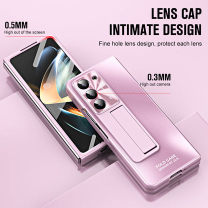 Plating Galaxy Z Fold5 Case with Front Screen Protector & Hidden Stand - mycasety2023 Mycasety