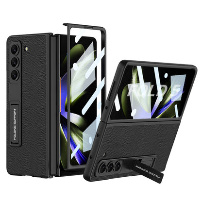 Leather Samsung Galaxy Z Fold5 Case With Film Kickstand - mycasety2023 Mycasety