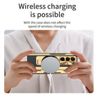 Plating Galaxy Z Fold5 Leather Case with Front Screen Protector & Flat Hinge & Pen Slot With Stylus - mycasety2023 Mycasety