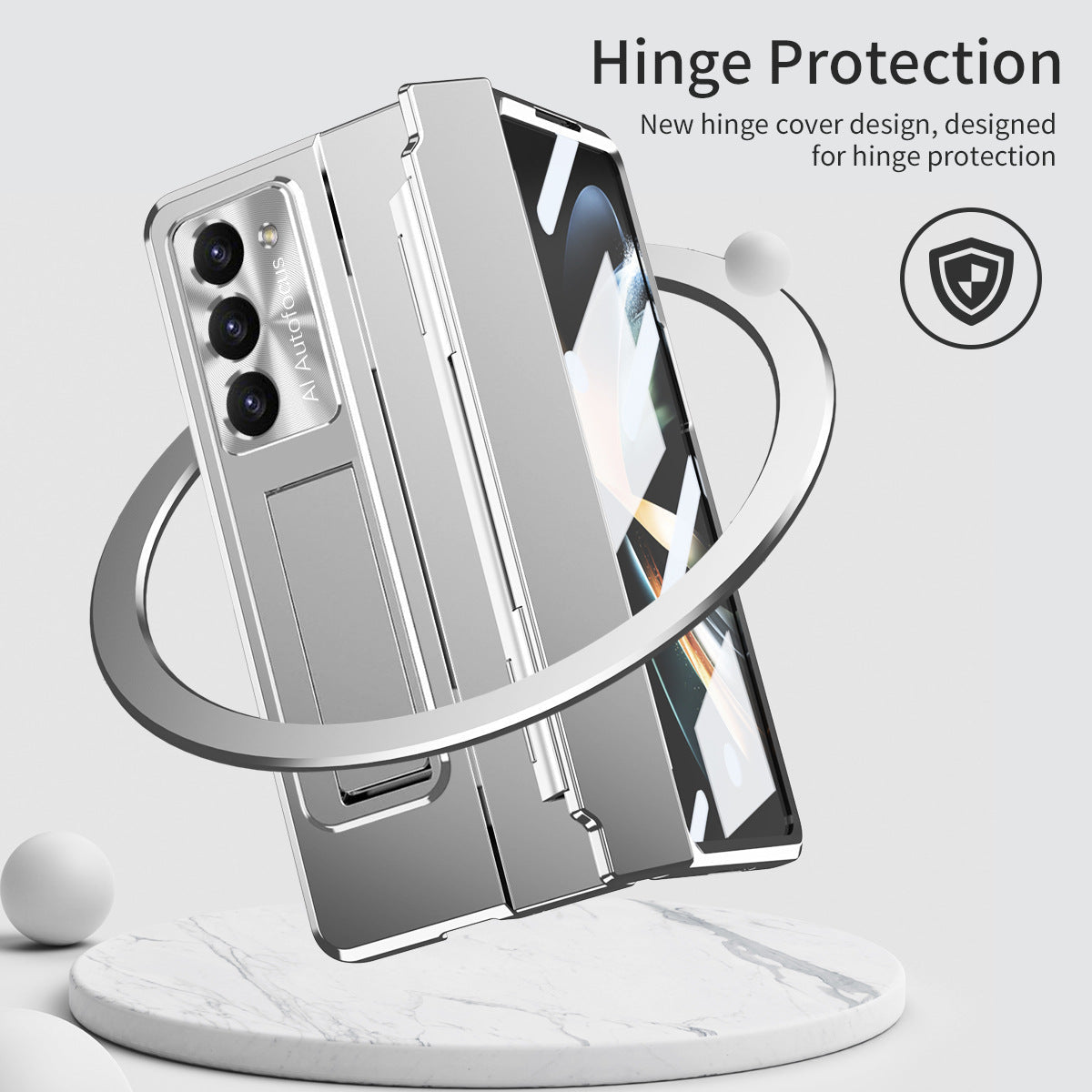 Galaxy Z Fold5 Case with Front Screen Protector & Flat Hinge & Pen Slot With Stylus - mycasety2023 Mycasety