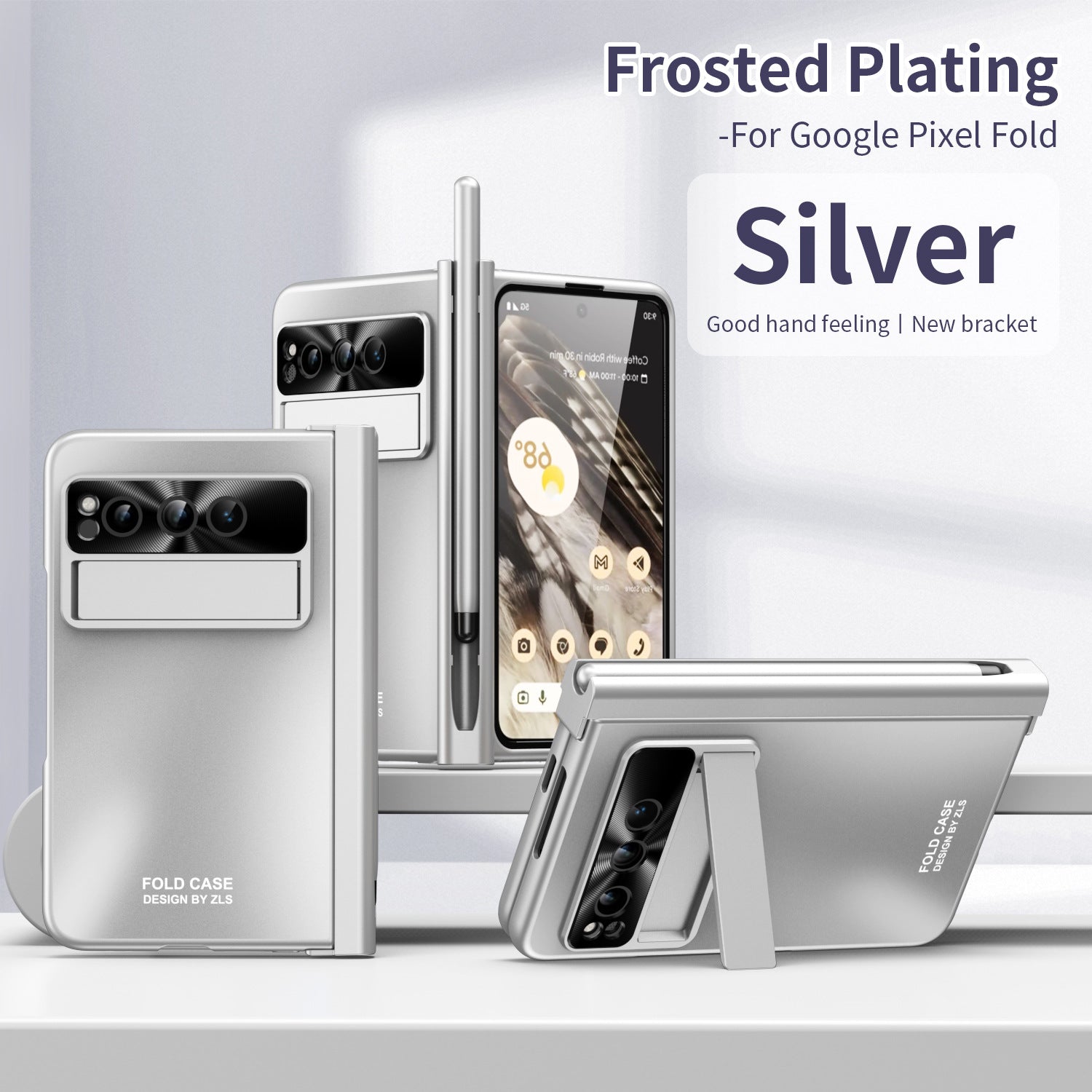 Slim Google Pixel Fold Case with Hinge Protective Screen Protector Pen Slot and Stylus - {{ shop_name}} varyfun