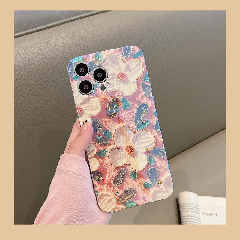 Artistic Vintage Oil Painting Flower iPhone Case - {{ shop_name}} varyfun