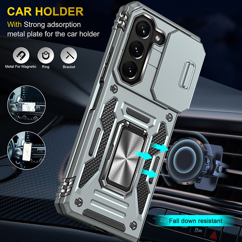 Samsung Galaxy Z Fold5 Case Armor Heavy Duty Shell Magnetic Car Holder and Lens Slide(Pre-sell) - mycasety2023 Mycasety