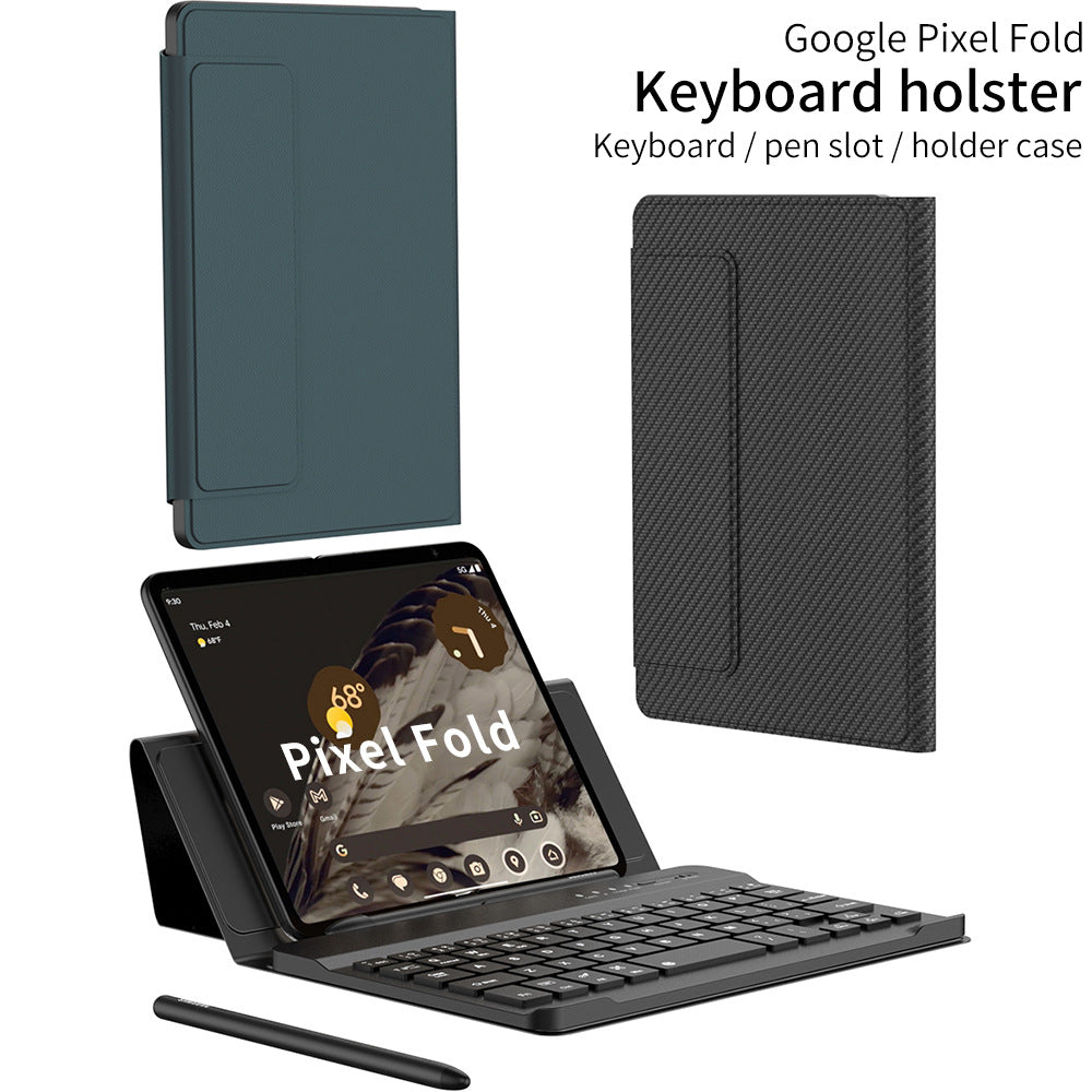 Google Pixel Fold Keyboard Holster Case WIth Pen Slot Stylus - mycasety2023 Mycasety
